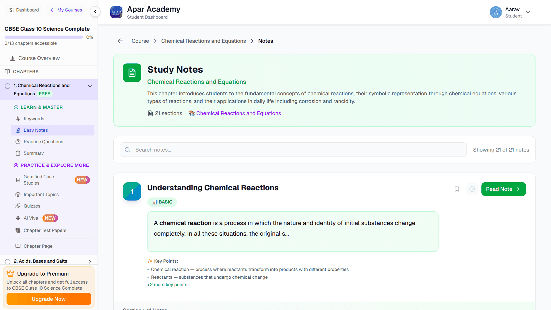 Apar Academy: easy notes