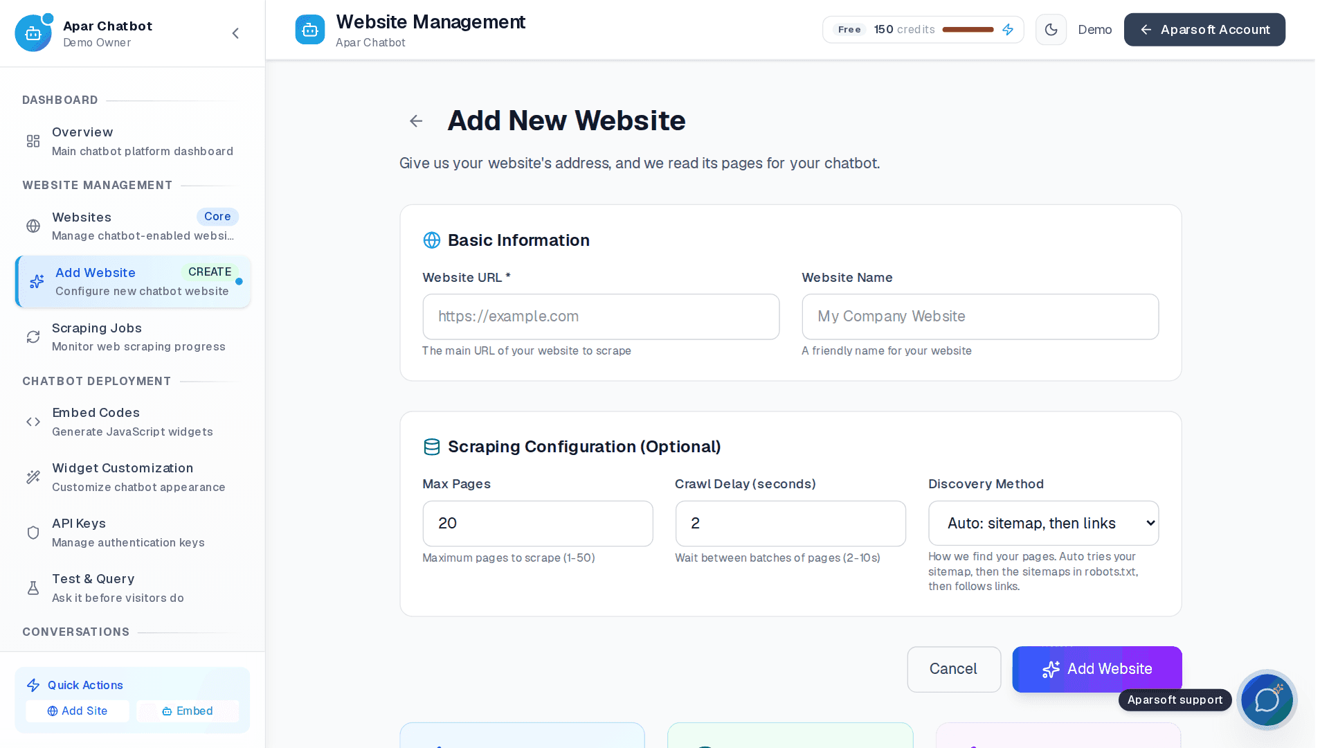 Apar Chatbot — Get embed code for your website