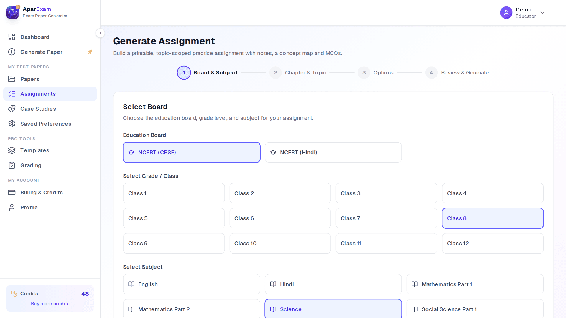 Apar Exam — Generate an Assignment