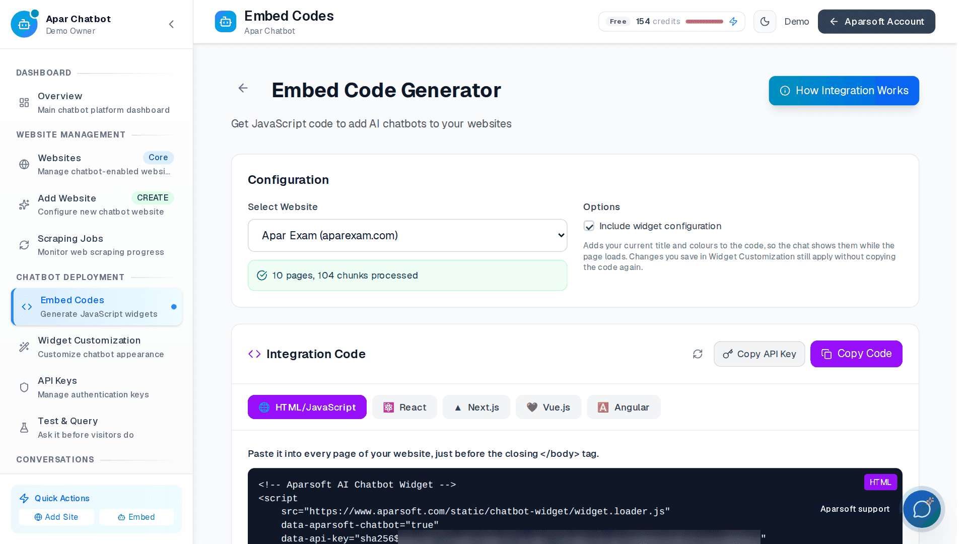 Embed Codes for aparexam.com