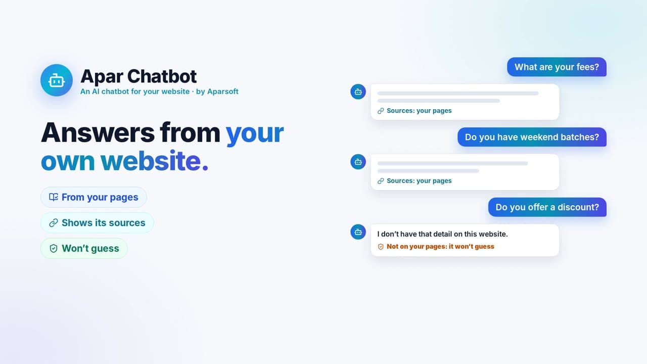Apar Chatbot: answers from your own website
